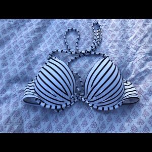 black and white stripe VS bikini top